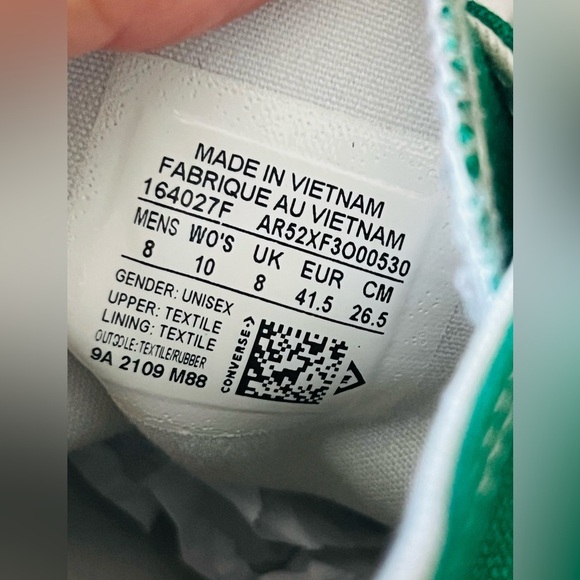 Converse Chuck Taylor All Star Hi Sneaker Amazon Green mens 8.0 women’s 10 - Picture 11 of 11